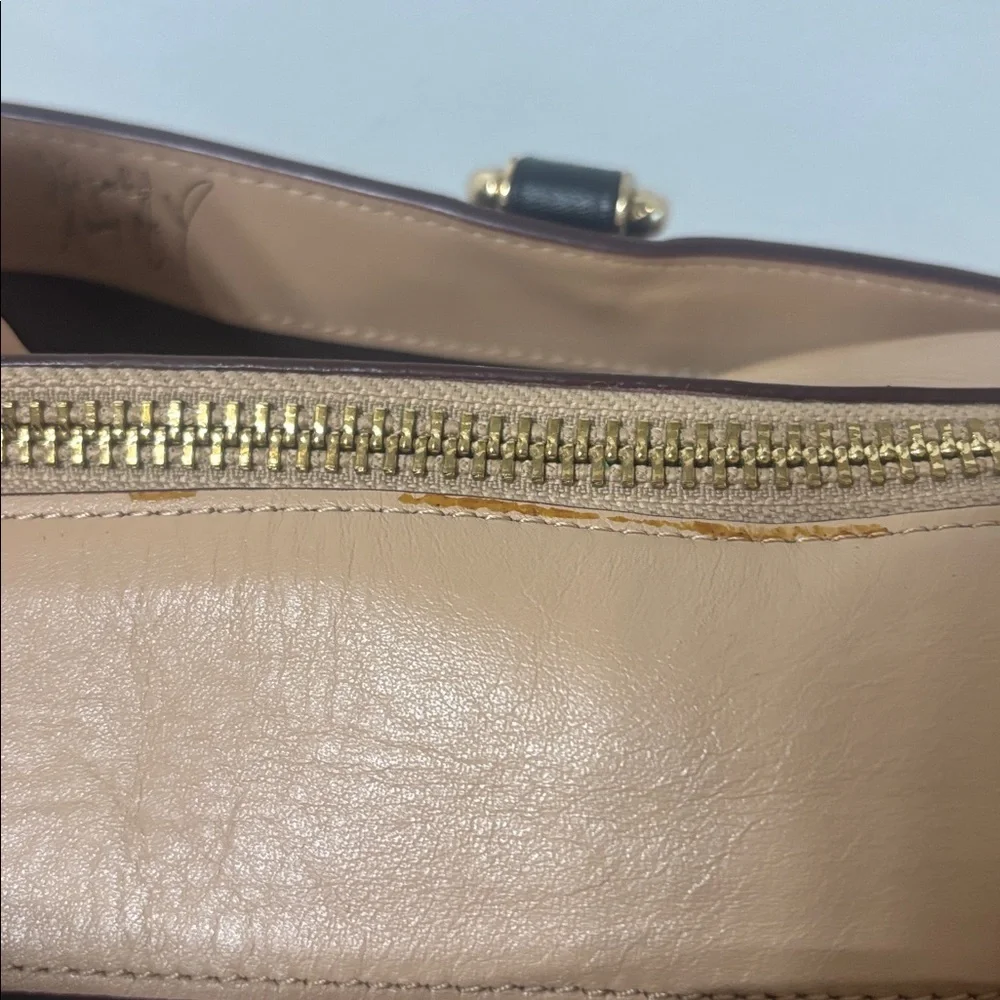 Coach X Selena Gomez Colorblock Satchel Crossbody Bag Purse Leather Black Tan